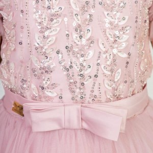 فستان بنأتي شبك لونين وردي و تيفاني