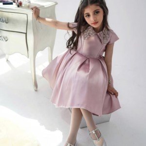 فستان بنأتي بون لحمي رقبه مورده