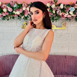 فستان نسائي سهره منفوخ و مطرز